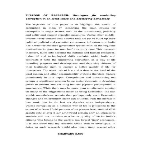 Combating corruption in india some suggestions