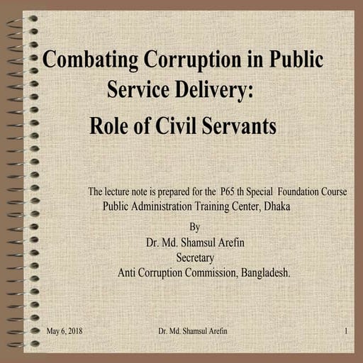 Combating corruption in public service delivery dated 19 12-2017 saed course ...
