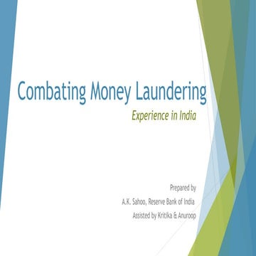 Combating money laundering  in India