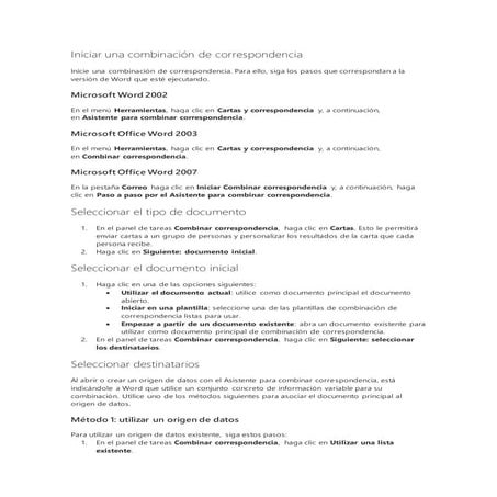 COMBINACIÓN DE CORRESPONDENCIA 