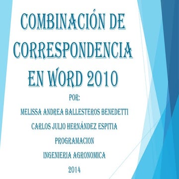 Combinación de correspondencia en word 2013