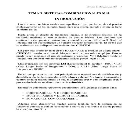 Electrónica digital: Combinacionales MSI