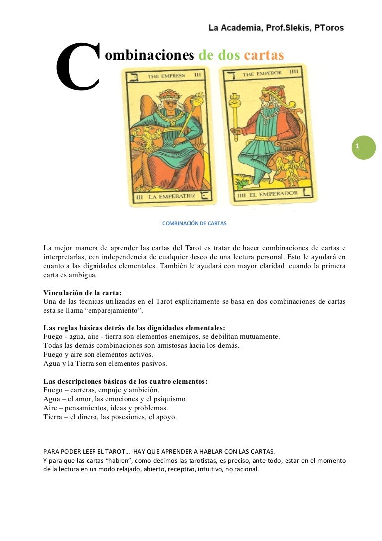 El Diablo Y El Emperador Tarot Combinaciones de dos cartas