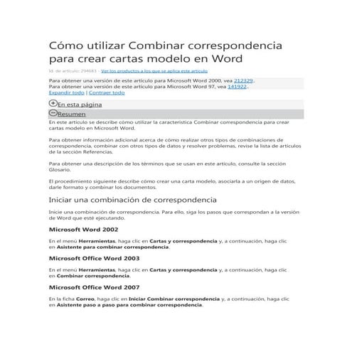 Combinacion y correspondencia