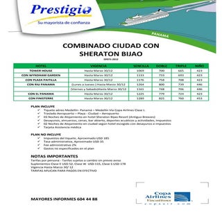 Combinado ciudad con sheraton bijao