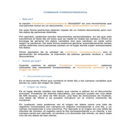 Combinar correspondencia