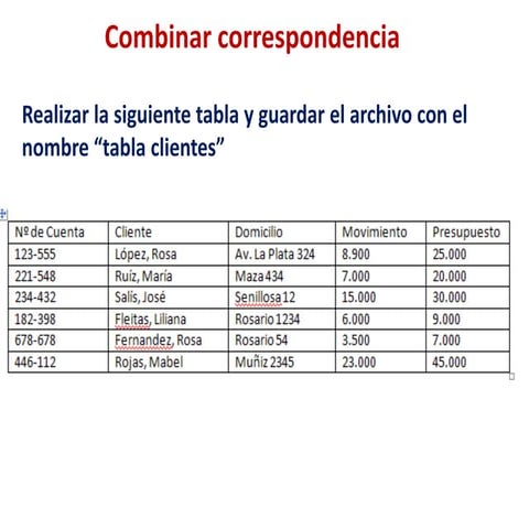 Combinar correspondencia