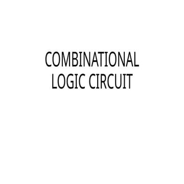Combinational circuits | PPTX
