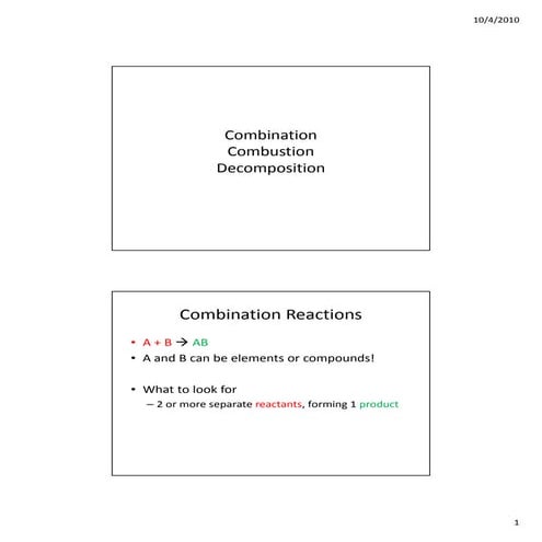 Combination combustion decomposition
