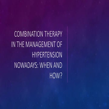 Combination therapy to achieve target blood pressure goals