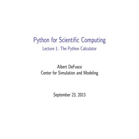 Python for Scientific Computing | PPT