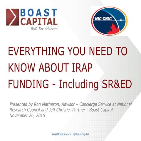 Everything You Need to Know About IRAP Funding