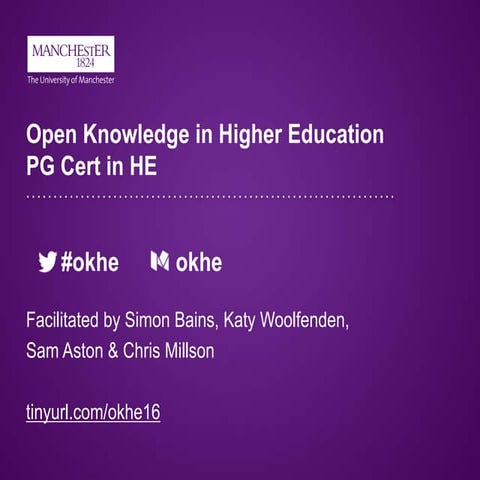 Open Knowledge in Higher Education (OKHE) - session 3