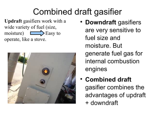 Combined draftgasifier