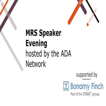 MRS Speaker Evening- hosted by the ADA Network