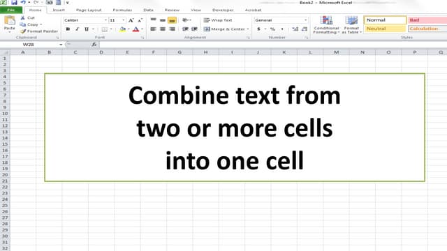 How to Combine text from two or more cells in Excel