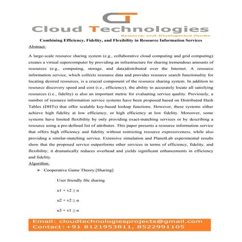 Combining efﬁciency, fidelity, and flexibility in resource information services