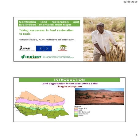 Combining land restoration and livelihoods - examples from Niger