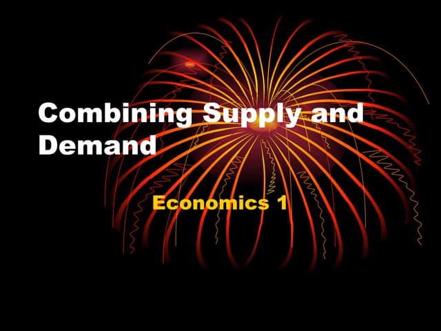 Combining supply and demand