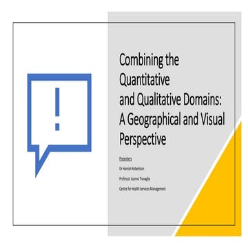 Combining the quantitative and qualitative domains a geographic perspective u...