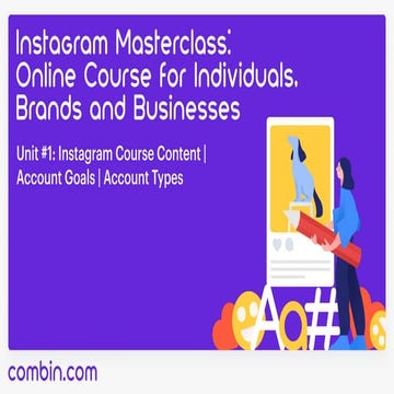 Instagram Masterclass Part 1: Account Goals & Types | PDF