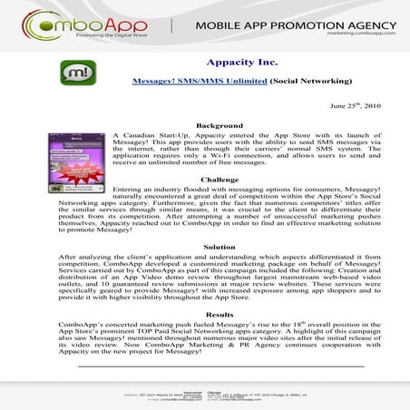 iPhone App Marketing: ComboApp Case Studies 2010-2011