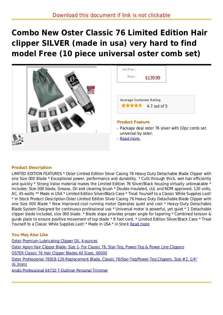oster classic 76 combo