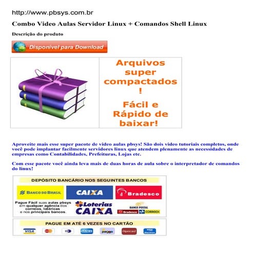 Combo video aulas servidor linux + comandos shell linux