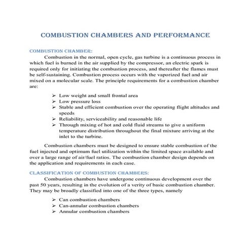 Combustion chambers-and-performance