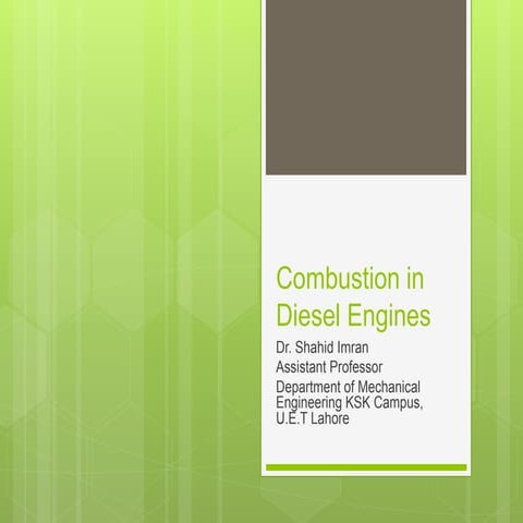 Combustion in diesel engine