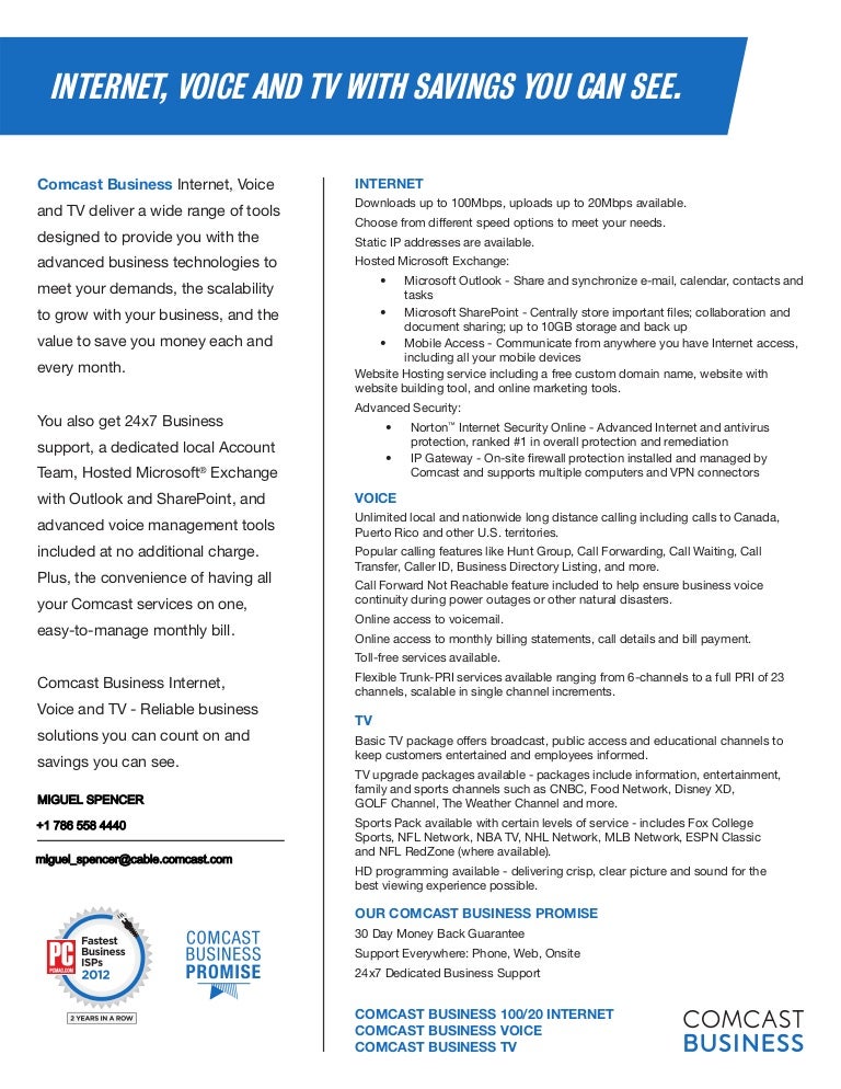 comcast business customer service phone number