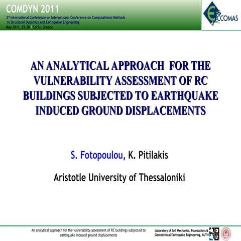 vulnerability assessment of RC buildings subjected to earthquake induced grou...