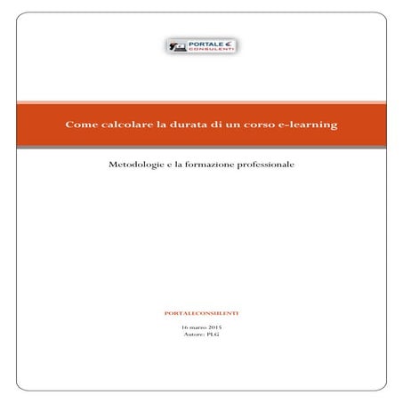Come calcolare la durata di un corso elearning