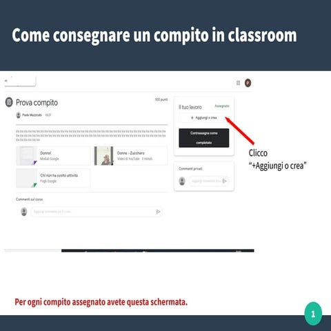 Come creare e consegnare un compito | PDF