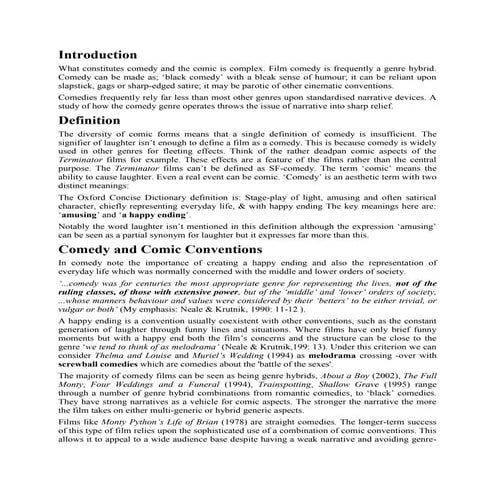 Comedy conventions essay.