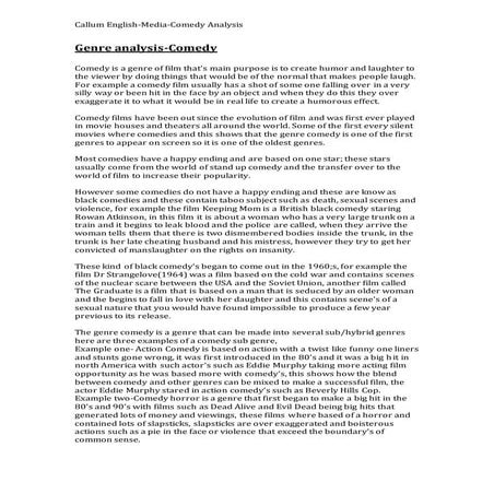 Comedy genre analysis