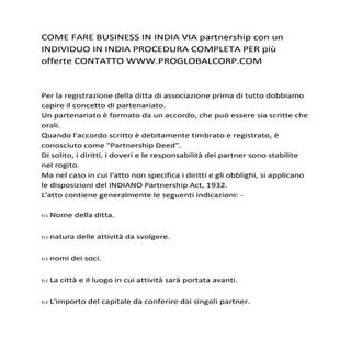 Come fare business in india via par...