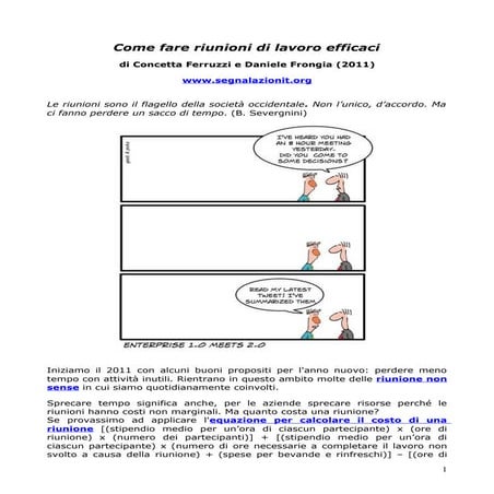 Come fare riunioni di lavoro efficaci