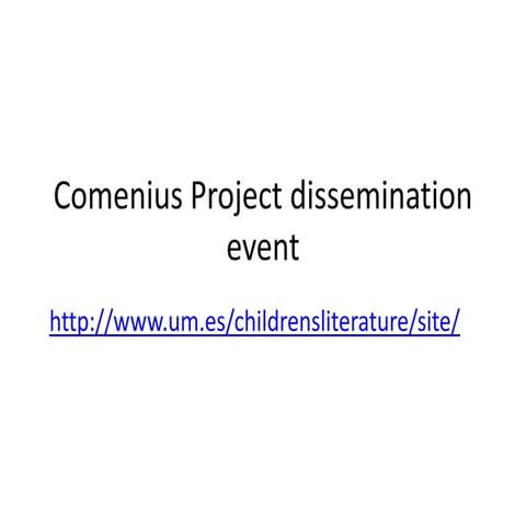 UK Comenius project dissemination event