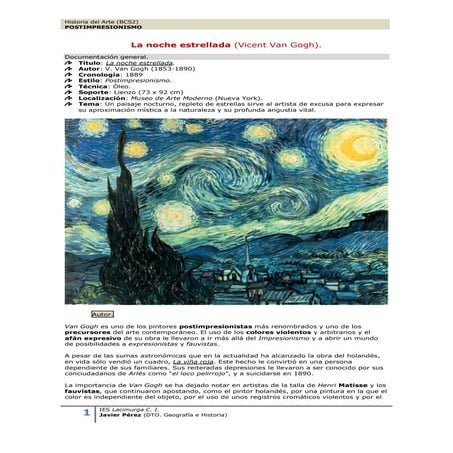 Noche estrellada (VICENT VAN GOGH)