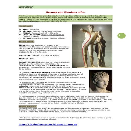 Hermes con el niño Dionisos