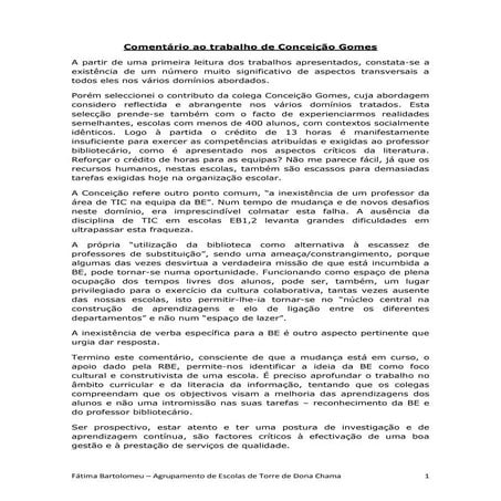 Comentario Ao Trabalho De Conceicao Gomes[1]