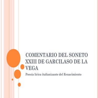 Comentario del soneto xxiii
