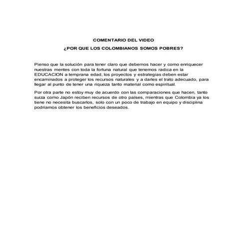Comentario del video 