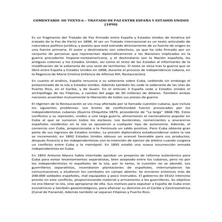 Tratado de paz entre España y Estados Unidos 