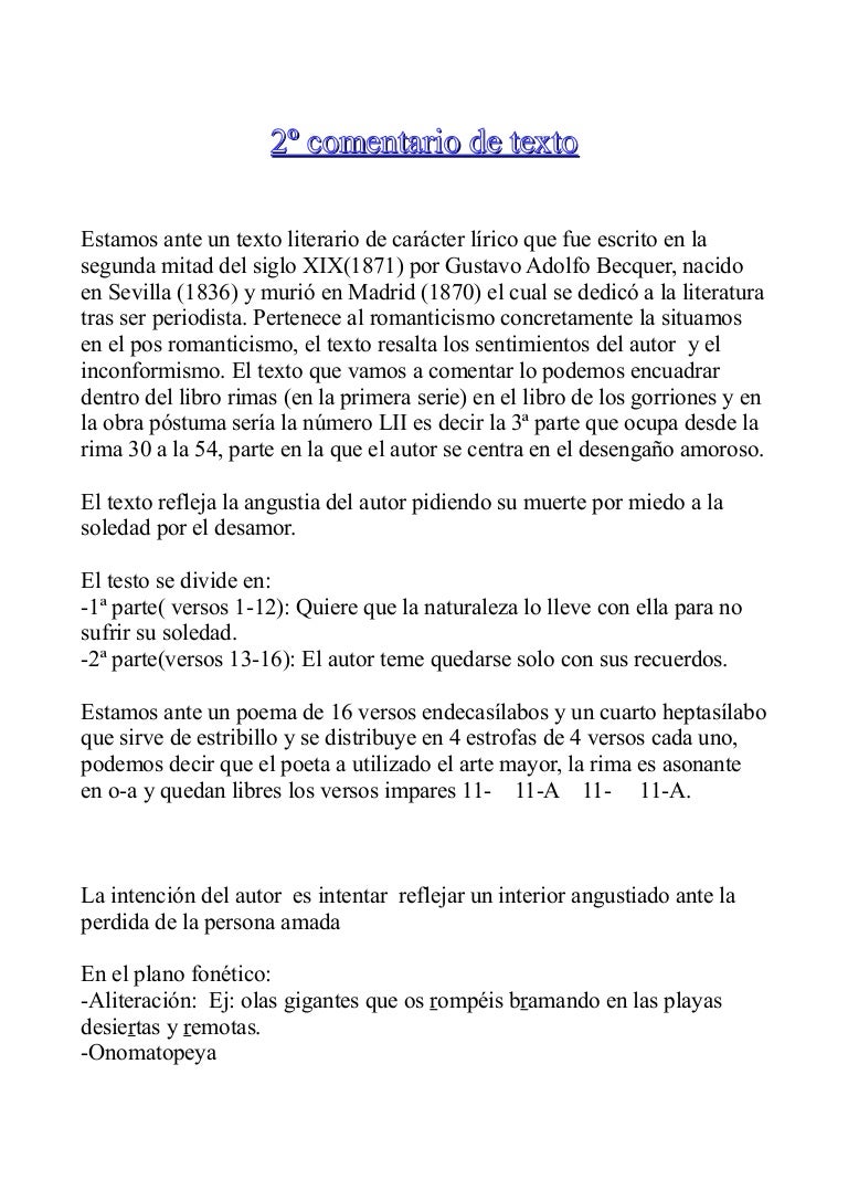2º Comentario de texto de lengua