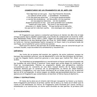 Comentario De Un Fragmento De El Mí...