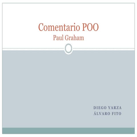 Comentario Poo Paul Graham