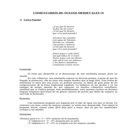 Comentarios de textos medievales
