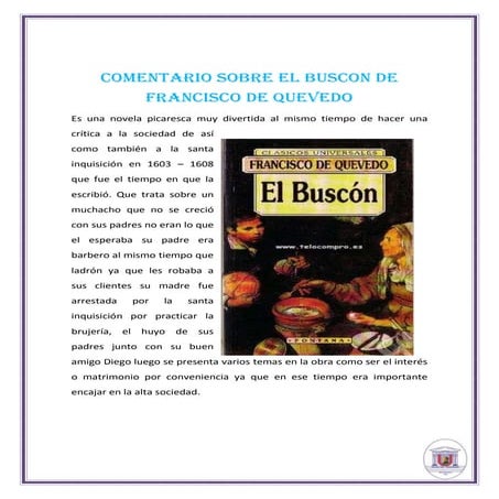 Comentario sobre el Buscón de Francisco de Quevedo